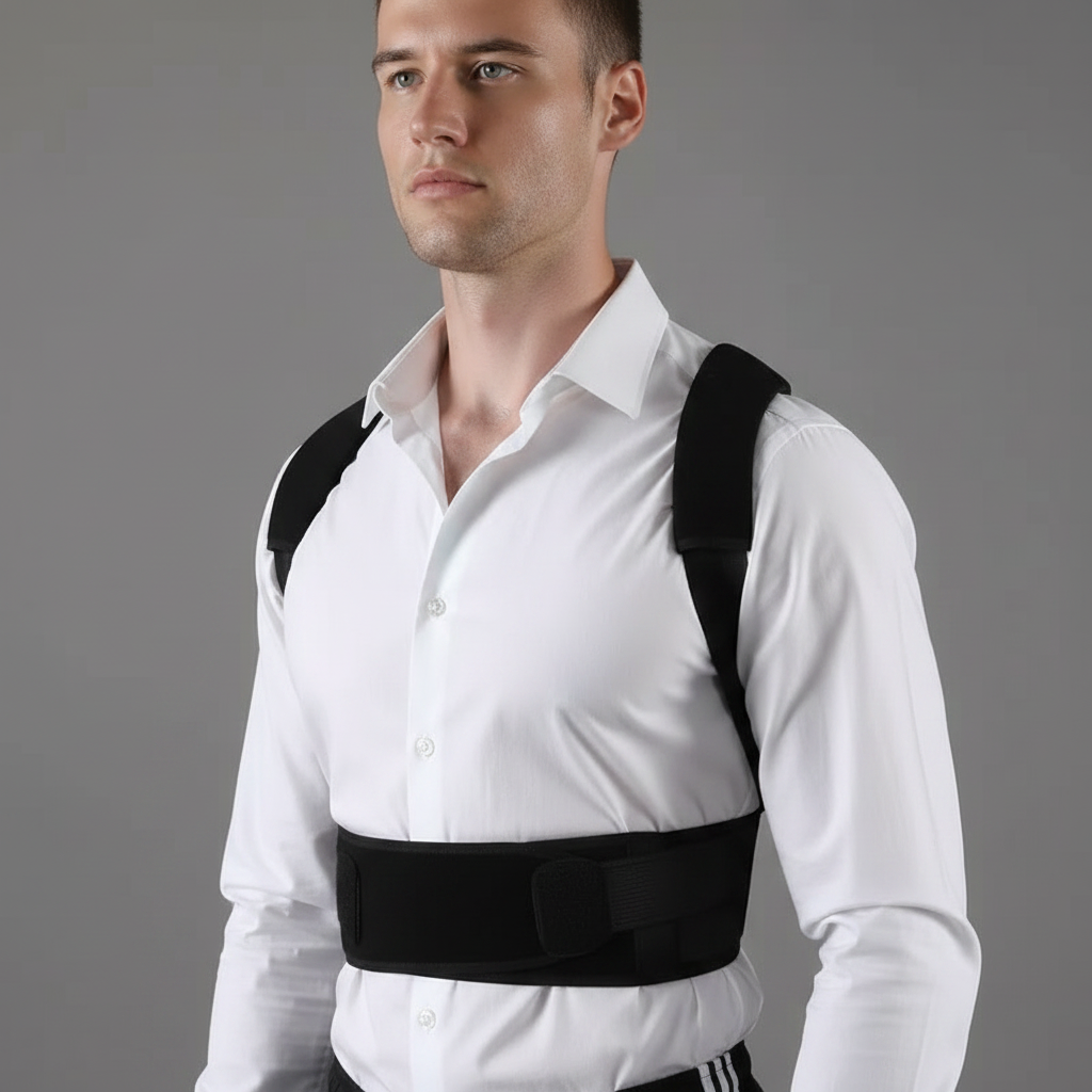 Correttore posturale con vestito da lavoro